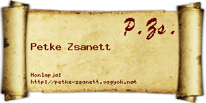 Petke Zsanett névjegykártya